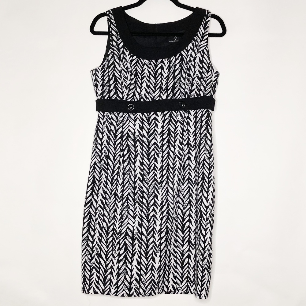 Black & White Patterned Sleeveless dress